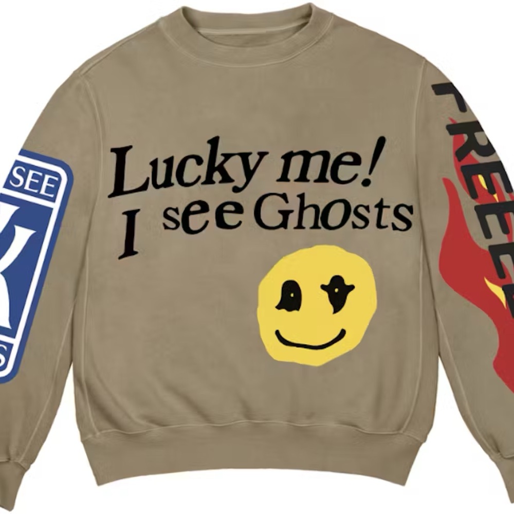 Lucky Me I See Ghosts Tan Sweater